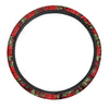 Red Rose Flower Steering Wheel Cover-grizzshop