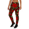 Red Rose Flower Women's Joggers-grizzshop