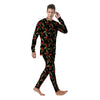 Red Rose Flowers Print Pattern Men's Pajamas-grizzshop