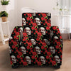 Red Rose Skull Armchair Cover-grizzshop