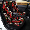 Red Rose Skull Car Seat Covers-grizzshop