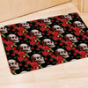 Red Rose Skull Door Mat-grizzshop