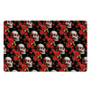 Red Rose Skull Door Mat-grizzshop