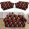 Red Rose Skull Loveseat Cover-grizzshop