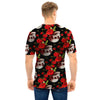 Red Rose Skull Men T Shirt-grizzshop