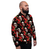 Red Rose Skull Men's Bomber Jacket-grizzshop