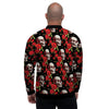 Red Rose Skull Men's Bomber Jacket-grizzshop