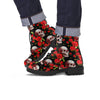 Red Rose Skull Men's Boots-grizzshop