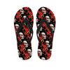 Red Rose Skull Men's Flip Flops-grizzshop