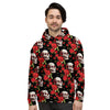 Red Rose Skull Men's Hoodie-grizzshop