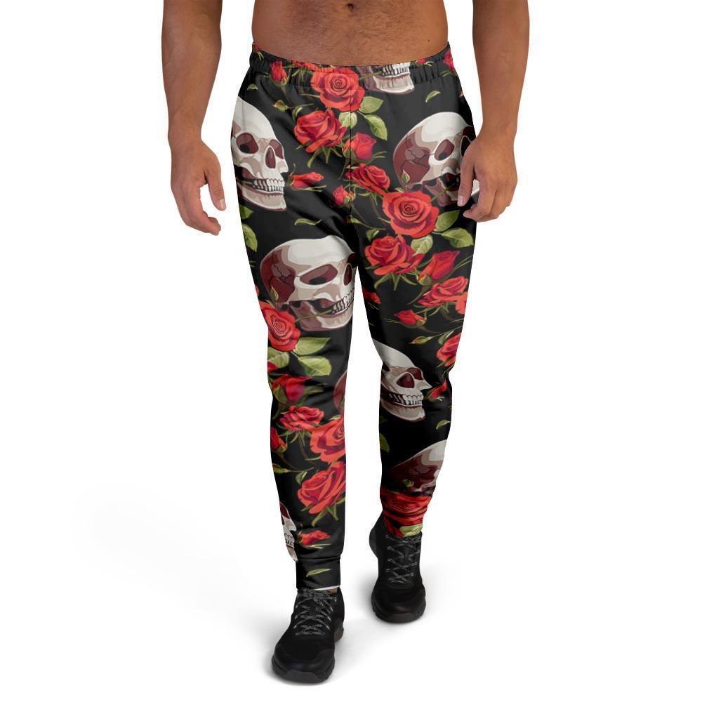 Red Rose Skull Men's Joggers-grizzshop