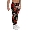 Red Rose Skull Men's Leggings-grizzshop