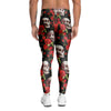 Red Rose Skull Men's Leggings-grizzshop