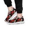 Red Rose Skull Men's Sneakers-grizzshop