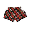 Red Rose Skull Muay Thai Boxing Shorts-grizzshop