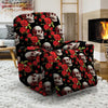 Red Rose Skull Recliner Cover-grizzshop