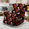 Red Rose Skull Recliner Cover-grizzshop