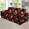 Red Rose Skull Sofa Cover-grizzshop