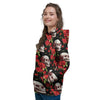 Red Rose Skull Women's Hoodie-grizzshop