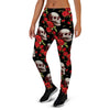 Red Rose Skull Women's Joggers-grizzshop