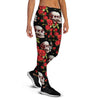 Red Rose Skull Women's Joggers-grizzshop