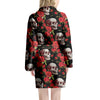 Red Rose Skull Women's Robe-grizzshop