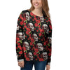 Red Rose Skull Women's Sweatshirt-grizzshop