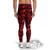 Red Shrimps Print Pattern Men's Leggings-grizzshop