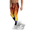 Red Sky With Lightnings Print Men's Leggings-grizzshop