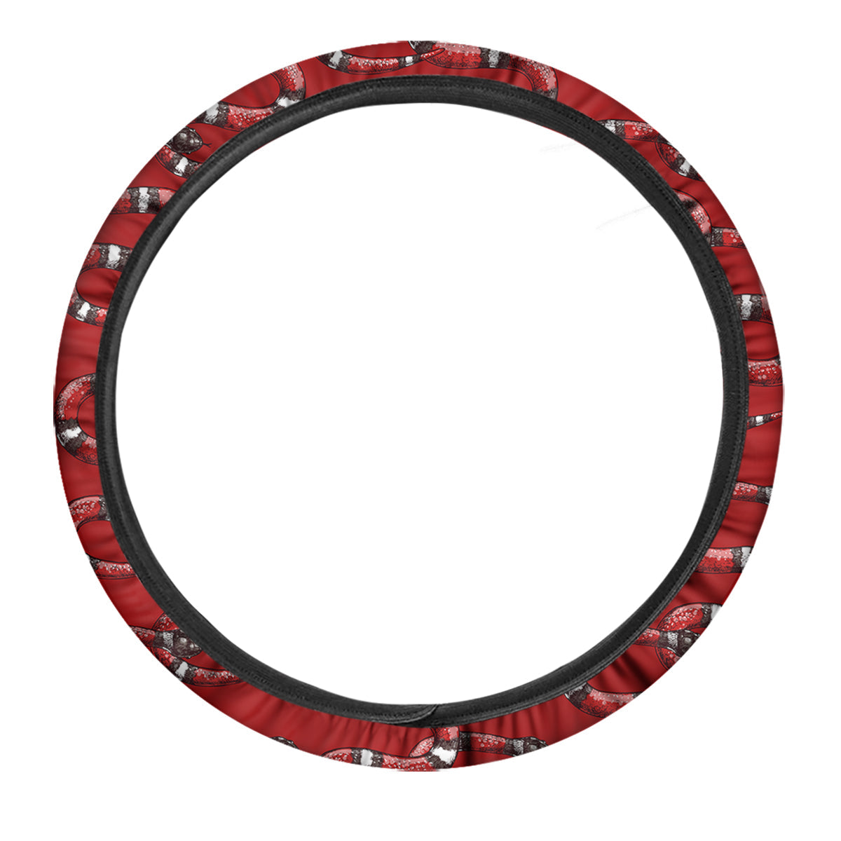Red Snake Drawing Color Print Pattern Car Steering Wheel Cover-grizzshop