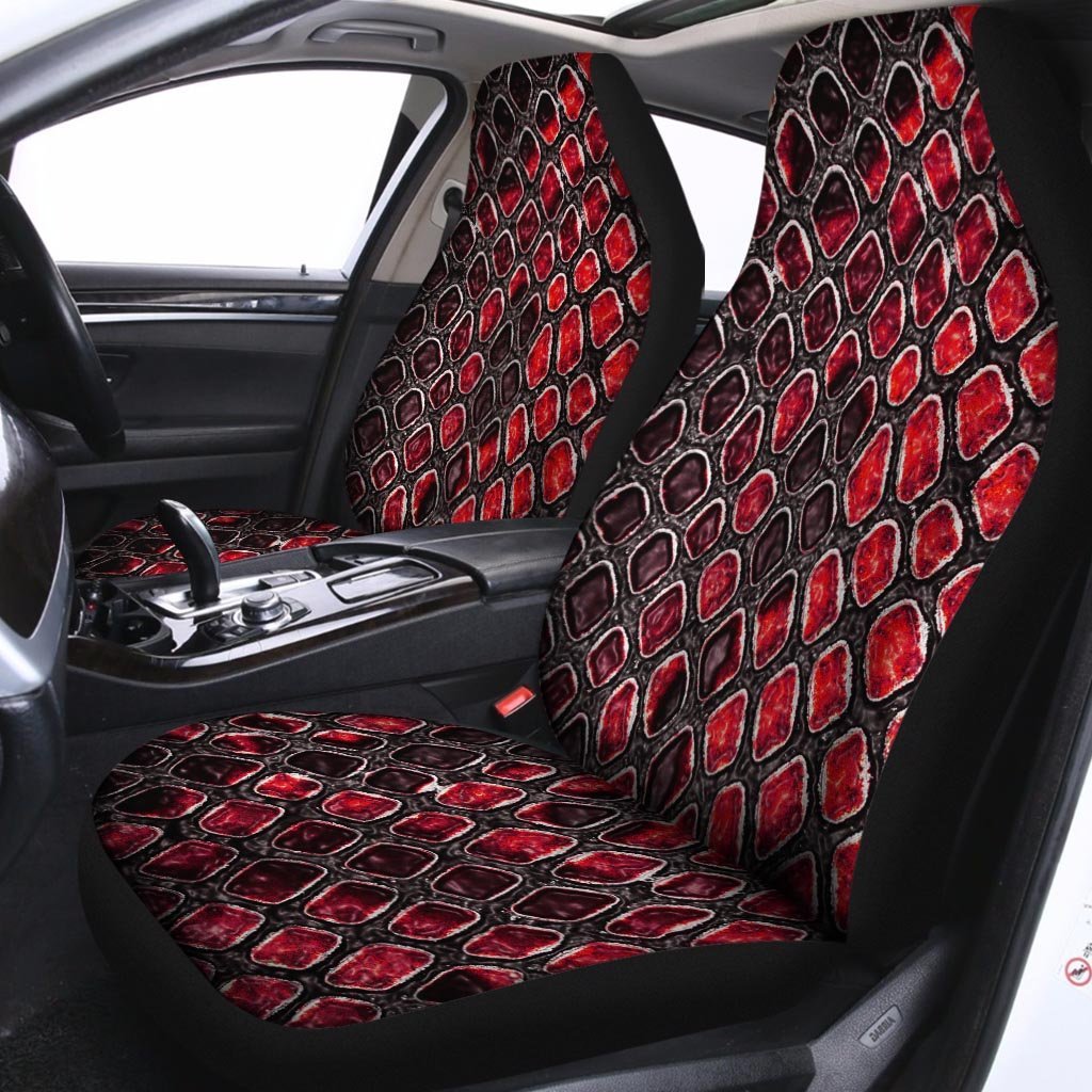 Red Snakeskin print Car Seat Covers-grizzshop