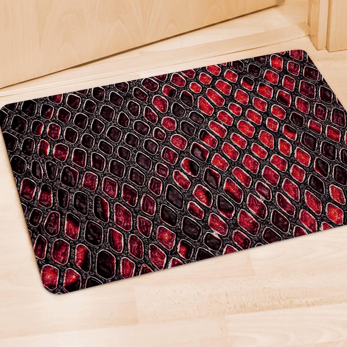 Red Snakeskin print Door Mat-grizzshop