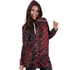 Red Snakeskin print Hoodie Dress-grizzshop