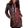 Red Snakeskin print Hoodie Dress-grizzshop