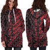 Red Snakeskin print Hoodie Dress-grizzshop