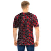 Red Snakeskin print Men T Shirt-grizzshop