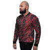 Red Snakeskin print Men's Bomber Jacket-grizzshop