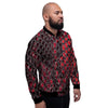 Red Snakeskin print Men's Bomber Jacket-grizzshop