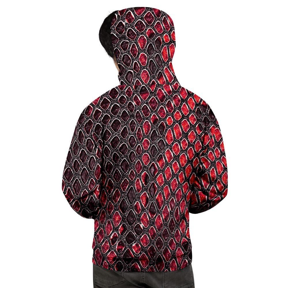 Red Snakeskin print Men's Hoodie-grizzshop