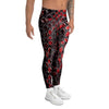 Red Snakeskin print Men's Leggings-grizzshop