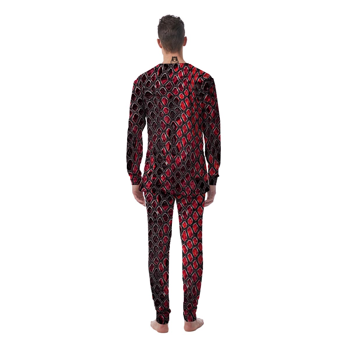 Red Snakeskin print Men's Pajamas-grizzshop