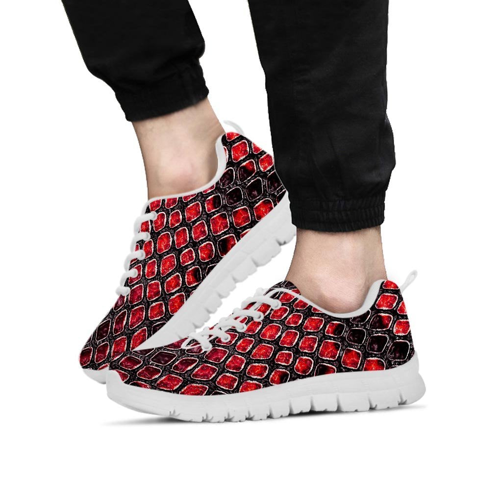 Red Snakeskin print Men's Sneakers-grizzshop