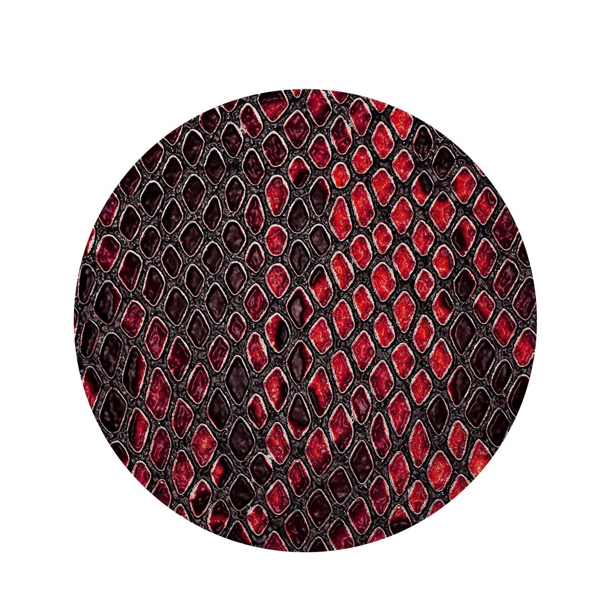 Red Snakeskin print Round Rug-grizzshop