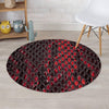 Red Snakeskin print Round Rug-grizzshop