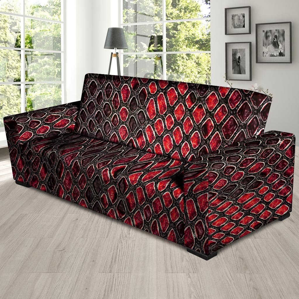 Red Snakeskin print Sofa Cover-grizzshop