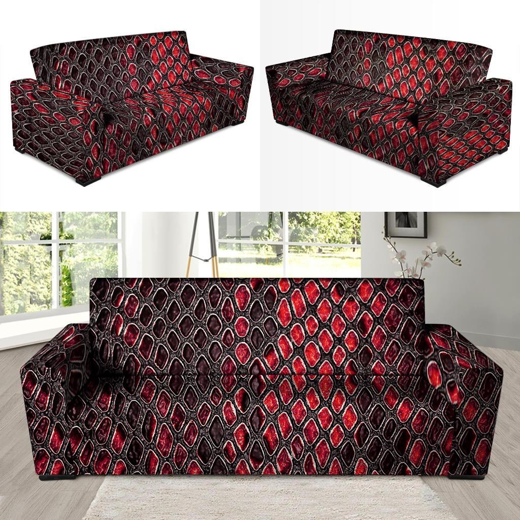 Red Snakeskin print Sofa Cover-grizzshop