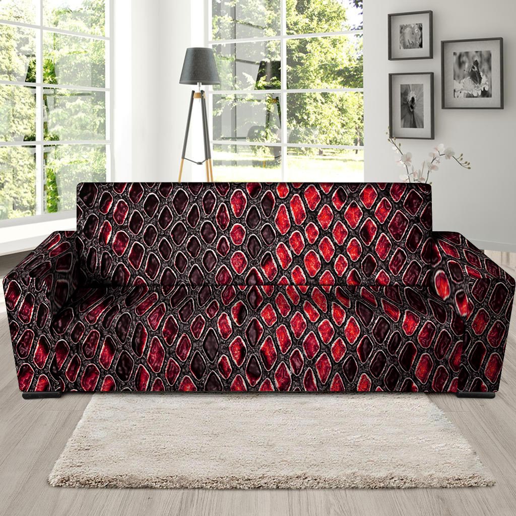 Red Snakeskin print Sofa Cover-grizzshop