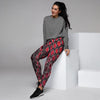 Red Snakeskin print Women's Joggers-grizzshop