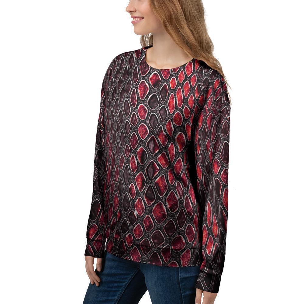 Red Snakeskin print Women's Sweatshirt-grizzshop