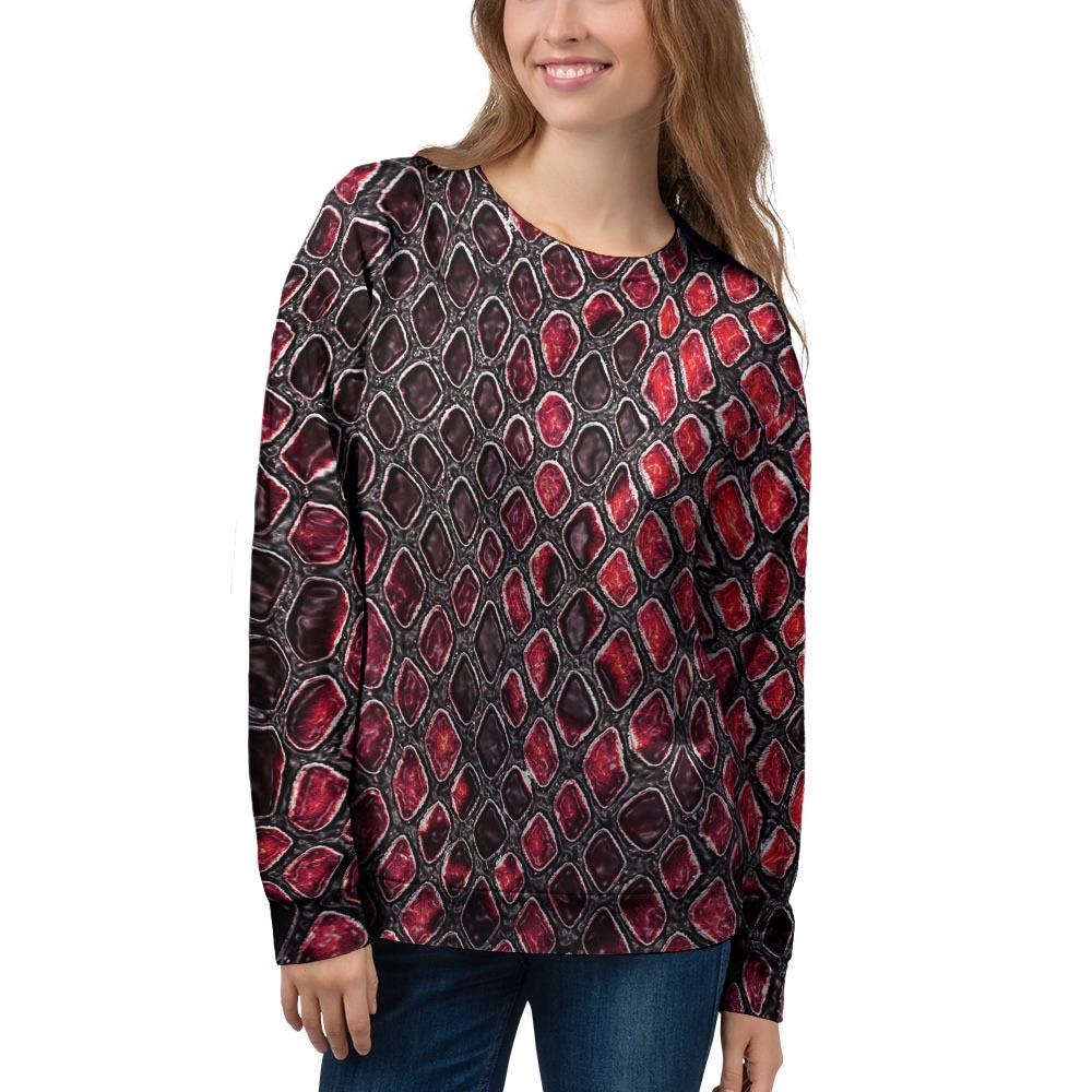 Red Snakeskin print Women's Sweatshirt-grizzshop